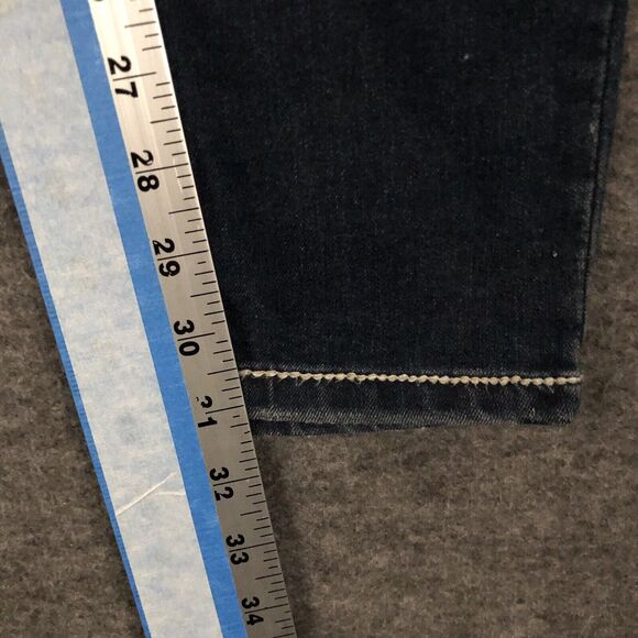 Amethyst Regina Jeans Womens 10 Skinny Dark-Wash 40x31 Whiskered Embroidered - Picture 8 of 11